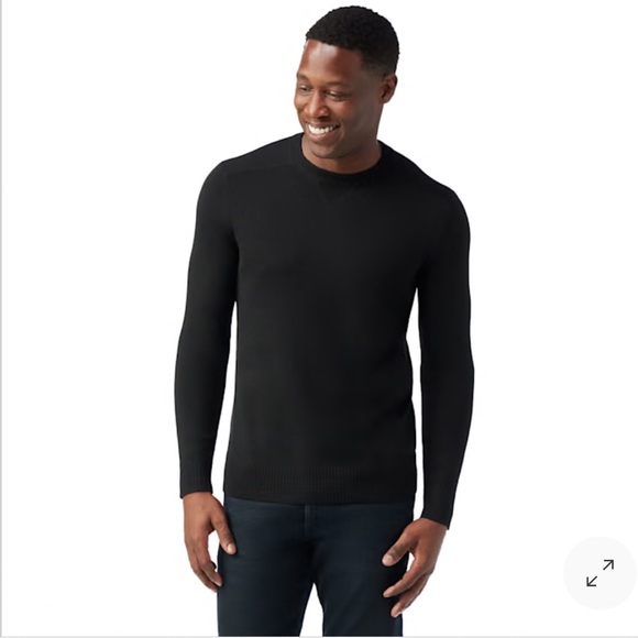 SMARTWOOL Black Wool Blend Sparwood Crewneck Sweater Large - Picture 1 of 16